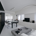 Appartement Composition moderne en noir & blanc : projet de salle 407 à Tokyo