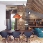 Appartement Design magnifique et confortable avec Rusty Pipes aussi bizarre d'éléments de décoration