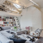 Appartement Idées de conception intelligente dans un appartement mansardé belle Stockholm