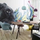 Appartement Peintures murales et des traits artistiques dans un Copenhague Fab plat