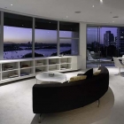 Appartement Contemporain appartement rond avec une incroyable vue sur les toits de Sydney