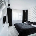 Appartement Design de chambre avant droite en noir & blanc par Geometrix