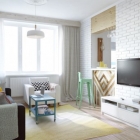 Appartement Intérieur fonctionnel conçu avec des couleurs Pastel apaisantes à Moscou