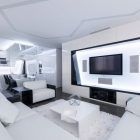 Appartement Appartement Axioma futuriste en noir et blanc par Geometrix Design
