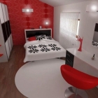 Chambre Inspiration chambre contemporain en rouge, noir et blanc