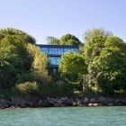 Maison Résidence moderne de cabane qui reflète son environnement dans l'île de Wight, Angleterre