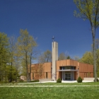Maison Chapelle avec un parement de Redwood au Campus Ministère catholique à Dayton, Ohio