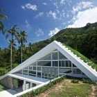 Maison Vert caractéristiques architecturales affichées de Villa de vacances en Thaïlande : Aqualina résidence