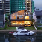 Maison Thème nautique exposée à l'origine de la maison de bord de mer à Singapour