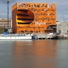 Maison Ingénieux Cube Orange orthogonale avec Architecture innovante