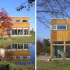 Maison Maison moderne avec une façade de béton et le bois