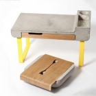 Meuble Duo visuellement frappante de meubles : Table de travail et boîte de coutellerie de Ekaterina Vagurina