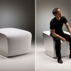 Meuble Mozzarella chaise par le designer japonais Tatsuo Yamamoto, Milan 2010