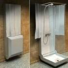 Salle de bain Étonnant pliage douche pour petites salles de bains