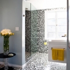 Salle de bain Salle de bains pixelisés Design faite avec des tuiles de mosaïque de salle de bain