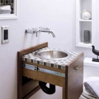 Salle de bain Agrandir un Look de petit bain avec un lavabo dans un tiroir